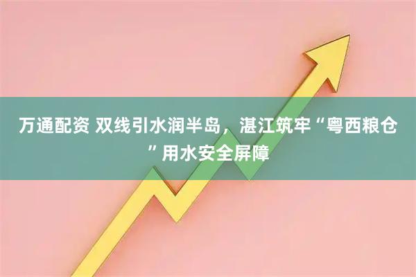万通配资 双线引水润半岛，湛江筑牢“粤西粮仓”用水安全屏障